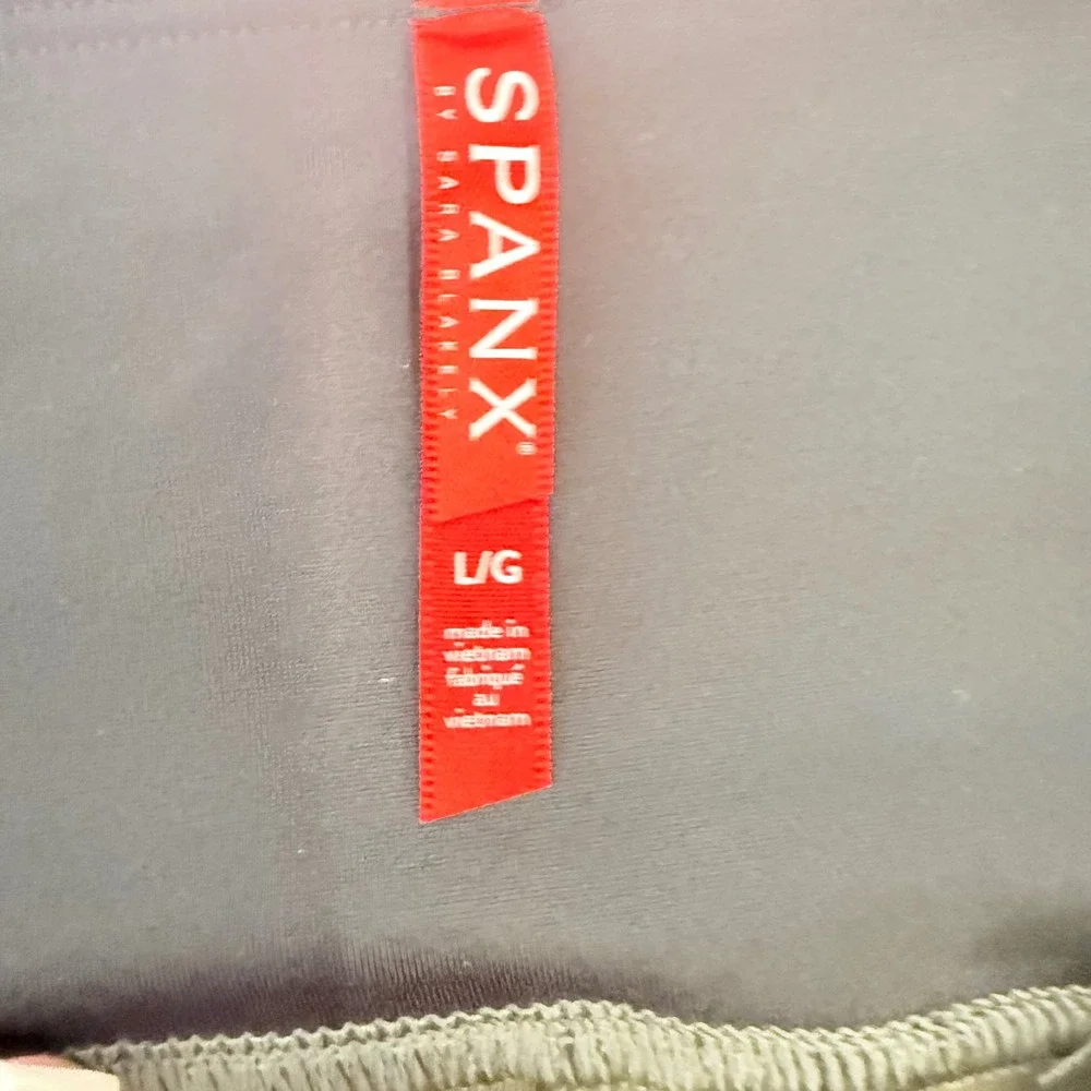 Spanx Faux Leather Leggings Womens‎ Large Olive Green Excellent High Waist 9813